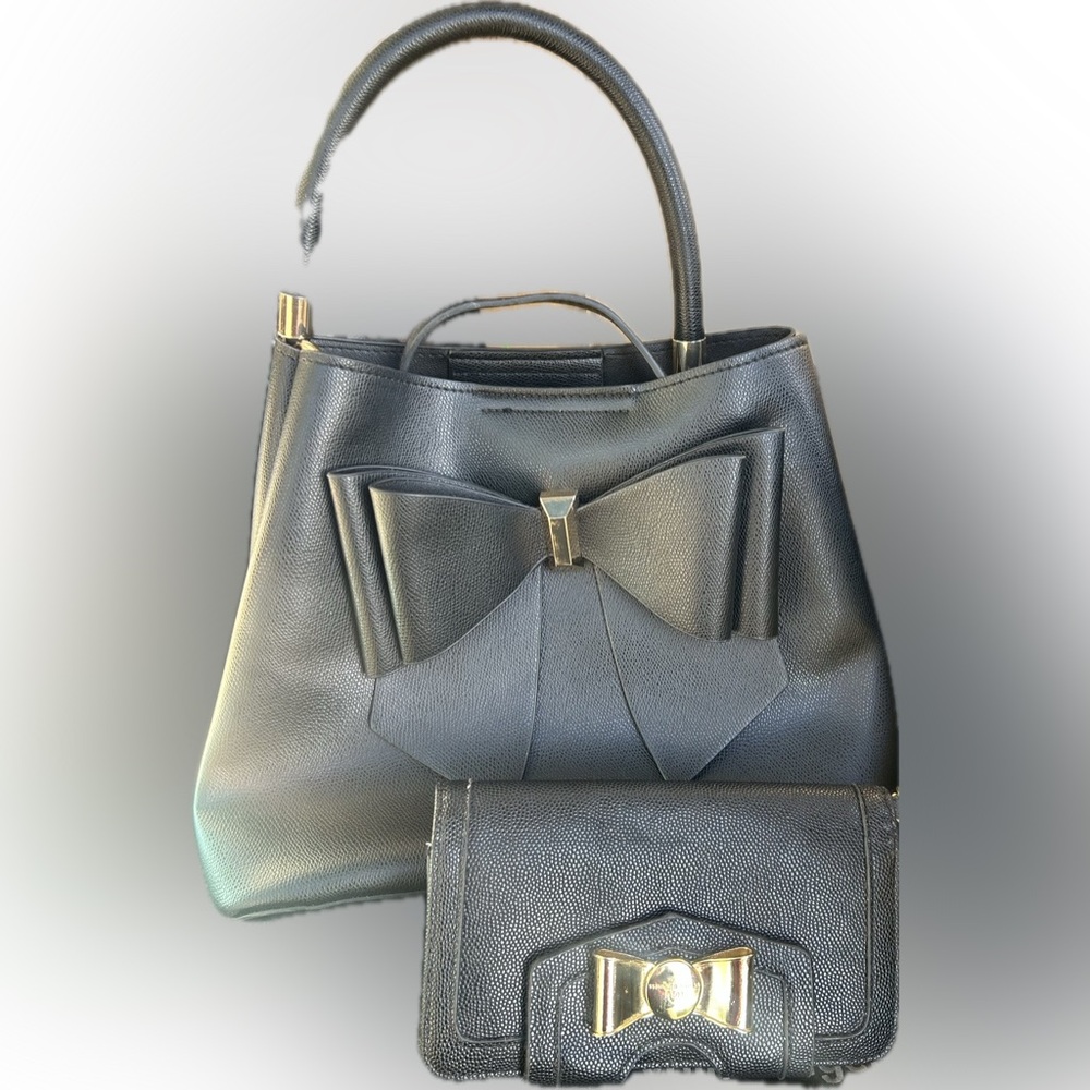 Like Dreams Black Bow Purse with LuLu wallet